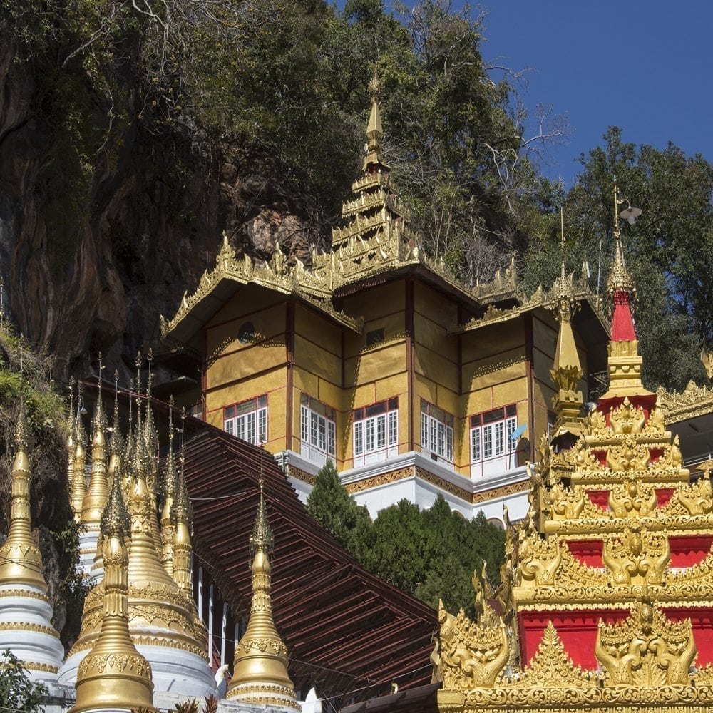 Temples at Pindaya Cave