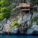 hut on the cliff at Island of kawthaung Myanmar, The border town near Ranong, Thailand