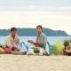 Burmese woman selling fresh fruits on Ngapali beach