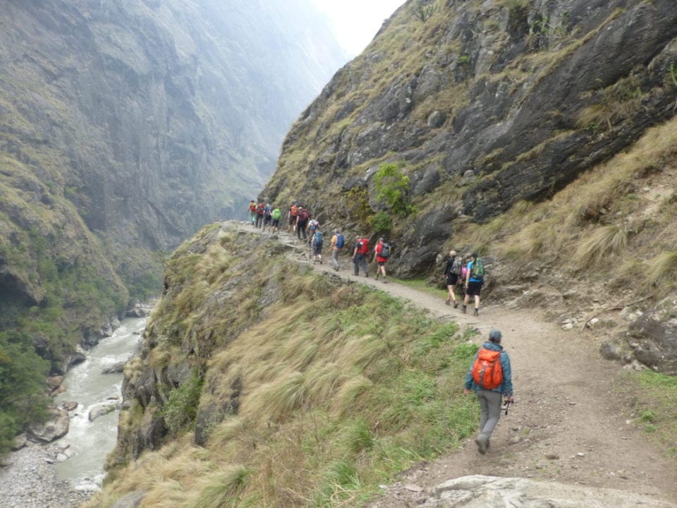 river to Deng, manaslu circuit trek